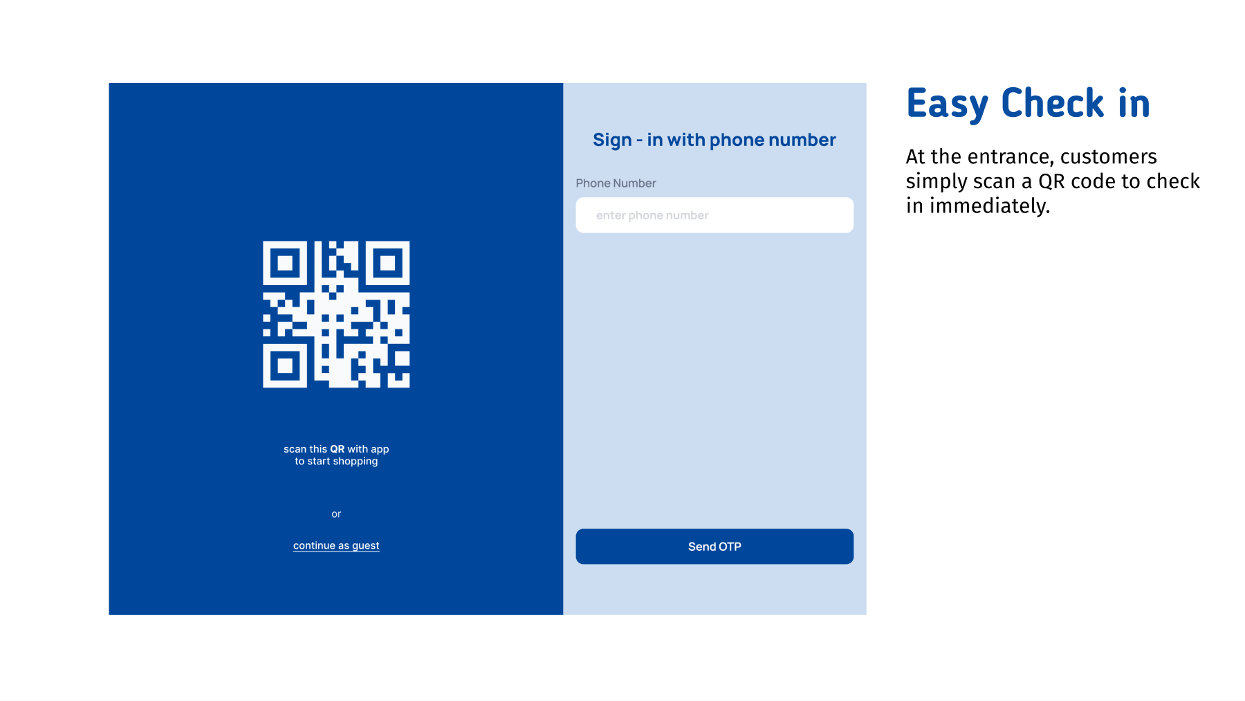 Easy check-in screen from the smart-cart concept