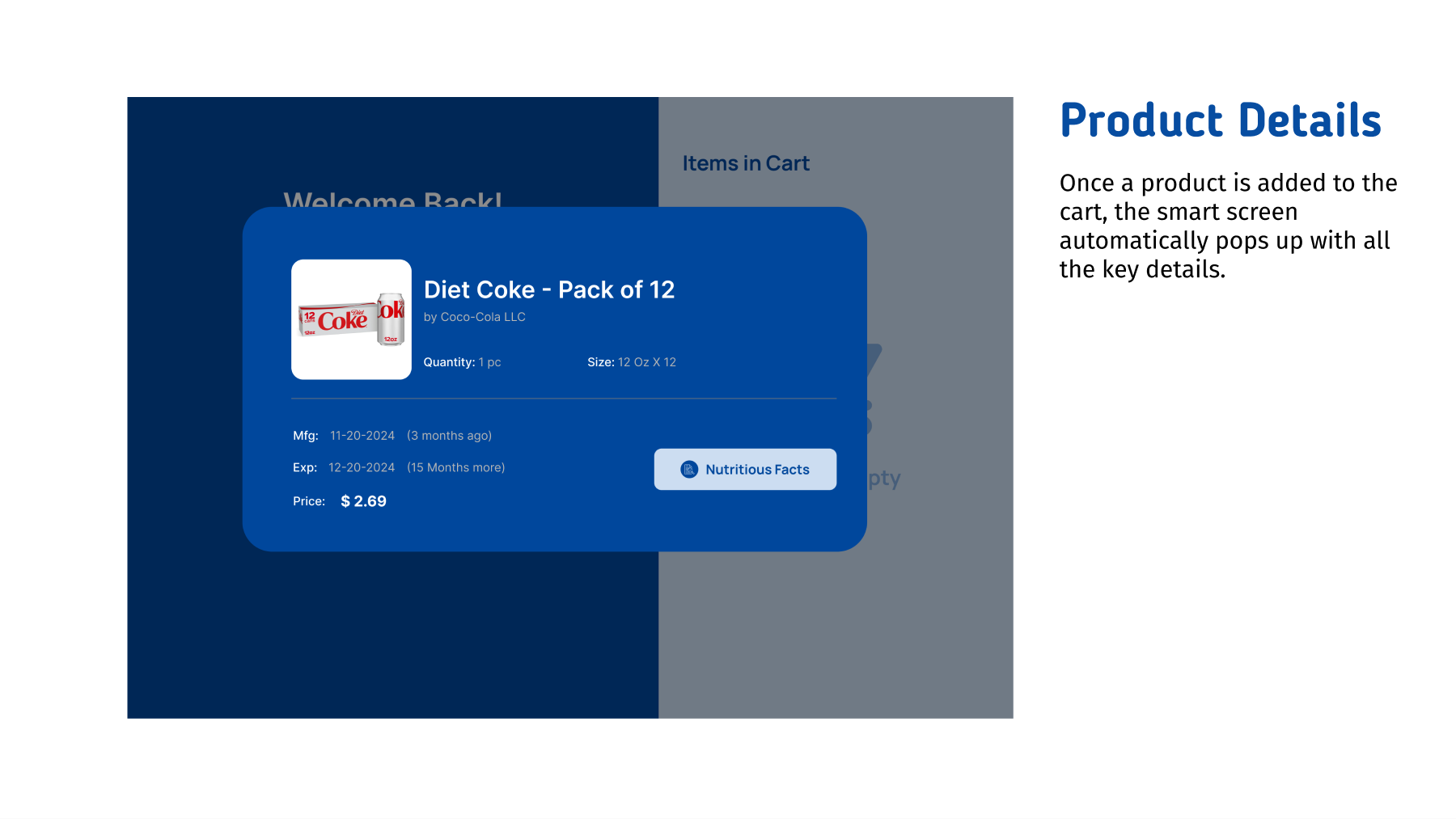 Product-detail interface from the smart-cart concept