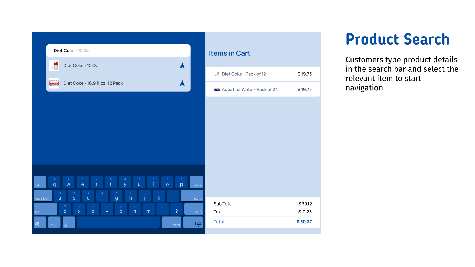 Product-search interface from the smart-cart concept